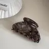 Pinza para el pelo retro con forma de abanico estilo coreano para la nuca, pinza de garra de tamaño mediano para media coleta, accesorio para el pelo de pinza de tiburón de alta gama