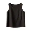 14 Piezas de Chalecos de Lino para Mujer Multicolores con Cuello en V, Chalecos de Cuello Redondo, Camisetas sin Mangas de Hombro Ancho, Ropa de Verano para Mujer