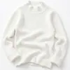 Otoño Invierno Comercio Exterior Ropa Infantil Suéter de Punto Vertical con Cuello Medio Alto Mezcla de Lana Color Sólido Tops para Niños y Niñas Transfronterizo