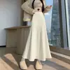 Saia Longa de Cashmere Espesso Estilo Cauda de Peixe Feminina Outono Inverno Novo Estilo Emagrecedora Valorizadora Caimento Linha A Longa Justa ao Quadril A14944
