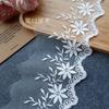 Encaje de flor bordada con hilo de algodón unilateral de alta calidad para exportación, joyería para escote de ropa DIY, accesorios de decoración para faldas de ropa