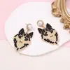 Pendientes de Moda Creativos Transfronterizos Imitación de Perla de Zirconia Lobo Distintivos Sencillos Versátiles Nicho Tendencia