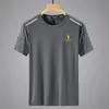 Camiseta de Seda Gelada de Verão para Homens, Gola Redonda, Secagem Rápida, Manga Curta, Fina, Respirável, Top de Meia Manga, Moda Esportiva Masculina, Corte Amplo