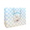 Bolsa Tote Estampa Gatinho Cartoon Fofo Xícara de Chá Rosa Xadrez Bolsa de Presente Popular Bolsa de Embalagem para Presente em Estoque