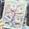 2 Piezas por Tarjeta Estilo Coreano Fresco y Sencillo Scrunchie de Encaje de Lunares con Perlas para Coleta de Niñas Pequeñas
