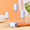 Frasco Spray de Loção com Pressão 20-150ml Petg Parede Grossa Redondo Embalagem Cosmética Frasco de Óleo Essencial Frasco Plástico