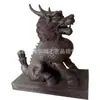Porta de banco de empresa cobre fundido ornamentos Kirin 1,6 metros 2 metros cobre fundido escultura Kirin fábrica de produção