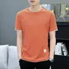 Camiseta de manga corta tipo gofre para hombre marca de moda verano fina media manga camiseta para niño seda de hielo conjunto casual ropa sencilla
