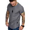Amazon Comercio Exterior Talla Europea 2022 Nueva Camiseta de Algodón Rústico para Hombre Moda Cuello Redondo Casual Manga Corta para Hombre