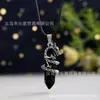 Venda Quente Europeia Cristal Natural Ágata Novo Estilo Dragão Pilar Hexagonal Pingente Moda Pingente Colar para Mulheres Homens
