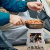 Estufa de Tarjeta de Acero Inoxidable con Quemador de Alcohol para Acampar al Aire Libre, Parrilla Barbacoa Desmontable, Estufa Portátil Calefactora al por Mayor