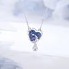 Collar Original de Corazón Cielo Estrellado para Mujer Verano Nicho Esmalte de Alta Gama Goteo de Pegamento Amor Cadena Clavícula Plata Esterlina Estilo Ins