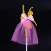 Pastel de Dibujos Animados Niña de Ballet Bandera Aisha Nieve Cenicienta Sirena Princesa Fiesta de Cumpleaños Infantil Horneado Péndulo