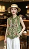 Estilo Novo Primavera e Outono de 2026 Novo Estilo Nacional Chinês Feminino Cetim Estilo Étnico Bordado Pesado Colete Colete Retro Top