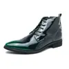 Zapatos de Cuero Casuales Nuevos para Hombre de Talla Grande Transfronterizos, Zapatos de Cuero de Punta de Moda de Caña Alta para Otoño e Invierno, Botas de Cuero de Estilo Retro Moderno