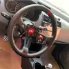 Volante de carreras competitivo modificado para coche de 14 pulgadas MOMO deportivo de liberación rápida cóncavo profundo de cuero