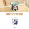 Xícara de Chá Cerâmica Estilo Japonês, Xícara de Mestre, Alto Valor Estético, Xícara Vintage, Pequena Porcelana Azul e Branca Pintada à Mão, Conjunto de Chá para Preparar no Fogão, Copo de Água com Tampa