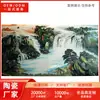 Jingdezhen Estilo Chinês Novo Pintado à Mão Montanhas e Rios Feng Shui Cerâmica Porcelana Prato Pintura Personalizada Decoração de Parede de Fundo para Sala de Estar Mural