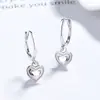 Pendientes en Forma de Corazón para Mujer, Pendientes de Plata 925, Joyería de Lujo Ligero de Alta Gama, Diseño de Nicho, Pendientes de Aro Simples, Regalo de Cumpleaños