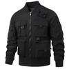 Jaqueta piloto masculina estilo americano retrô beisebol uniforme multi-bolso jaqueta de trabalho jaqueta funcional jaqueta de três provas