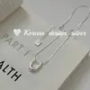 Diseño Minimalista Coreano Moda Plata Brillante Joyería de Plata Plata de Ley S925 Superficie Lisa Collar en Forma de U Cadena Hueso de Serpiente Nicho Sensación de Alta Gama