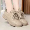 Zapatos Deportivos Casuales Estilo Nuevo 2026, Zapatos para Mujer con Cordones y Punta Redonda, Tacón Medio de Suela Gruesa Estilo Diario, Zapatos Casuales de Corte Profundo para Mujeres de Mediana Edad