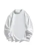 Sudadera de manga larga con cuello alto parcial para hombre, corte holgado, color liso, camiseta básica deportiva casual para primavera y otoño
