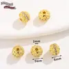 Cobre Chapado en Oro de 14K Microincrustado con Diamante Geométrico Hueco Espaciador Perlas Agujero Grande Zirconia Perlas con Agujero Pasante Accesorios para Pulseras DIY