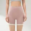 Calça Bermuda de Yoga Feminina de Seda Gelada Lycra Três Quartos, Verão Cintura Alta, Levanta Bumbum, Esconde Barriga, Anti-Exposição, Shorts Esportivos para Fitness Ciclismo
