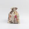 Bolsa de Algodón y Lino con Estampado de Madera y Cierre de Cordón Bolsa para Joyería Regalo Bolsa de Cuerda Empaque Vacío para Joyería Bolsita Pequeña con Cordón