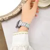 Pulseira de Metal com Pedras de Diamante Céu Estrelado para Apple iWatch 9 / Apple Watch S10/S11 Pulseira de Relógio Feminina Compatível com 38-49mm