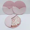 Venta Directa de Fábrica Espejo Redondo de Maquillaje con Estuche Protector de Cuero PU, Espejo de Maquillaje Portátil Mini con Estuche de Cuero, Se Puede Personalizar con Logo