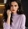 Suéter de punto de cuello medio para mujer, venta al por mayor transfronteriza, otoño e invierno, top de talla grande, artículo popular de exportación para capas base
