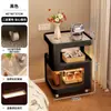 Mesita de noche cuidadosamente seleccionada para dormitorio del hogar, Mesa auxiliar de arte de hierro más vendida en 2026 con diseño creativo, Móvil con luz y estante de almacenamiento