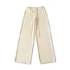 Pantalones Rectos de Pierna Ancha Holgados y Modernos con Cordón y Cintura Elástica para Mujer, Pantalones de Pierna Ancha Caídos Estilo Perezoso, Pantalones Largos Deportivos Casuales Estilo Americano