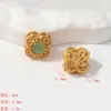 Accesorios Chapados en Oro Galvanizado que Conservan el Color, Cuentas Espaciadoras de Cobre Chapadas en Oro Tradicionales con Calabaza y Trébol de Cuatro Hojas Incrustados, Accesorios para Pulseras de Cuentas para DIY al por Mayor