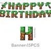 Nuevos Suministros para Fiesta Temática Estilo Pixel Decoración de Cumpleaños Arreglo de Fiesta Accesorios Platos de Papel Vasos de Papel Mantel Servilletas de Papel