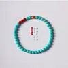 Pulsera de Carpa Auspiciosa Estilo Marea Nacional Personalizada Turquesa Avanzada Hecho a Mano Diseño DIY Pulsera de Arena Dorada Púrpura para Hombres y Mujeres