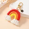 Colgante Arcoíris Original Tejido a Mano, Colgante para Bolso con Borla Estilo Bohemio, Llavero Colgante Mini Lindo