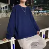 Suéter retro de punto grueso de alta gama estilo americano peso pesado para hombre otoño nuevo suéter base holgado estilo callejero cuello redondo suéter de lana