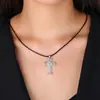Collar Pulsera de Cadena Cubana Retro Hip-Hop Europea y Americana de Múltiples Capas Huecas con Colgante de Cruz de Marca de Moda Unisex Versátil Personalidad