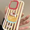 Funda de Teléfono Móvil con Rayas de Color Ins Adecuada para Iphone16Promax Apple 15Pro Estéreo 14 Anticaída 13 Mujeres Japonesas y Coreanas