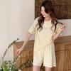 Pijama de Seda de Morera Isla Sen para Mujer, Nuevo Conjunto de Dos Piezas de Verano de Manga Corta de Alta Gama para el Hogar, Adecuado para Usar al Aire Libre, Fresco y Delgado