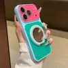 Soporte de Espejo Cross360 Compatible con iPhone18Promax Apple 17 Funda de Teléfono Acrílico con Bloques de Color 15/16
