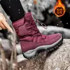 Amantes del noreste botas de nieve para mujer altas impermeables antideslizantes zapatos gruesos de algodón para hombre zapatos cálidos con forro polar zapatos de senderismo una generación de pelo