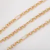 Corrente de cobre entrelaçada fecho de clipe de papel anel redondo pequeno fio chato corrente em forma de O corrente de cruz pulseira DIY colar acessórios de joalheria