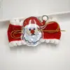 Pinza para el pelo con lazo de terciopelo rojo navideño, set de tocado con campana y borla de dibujos animados lindos de Papá Noel para niños