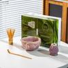 Conjunto de Chá Matcha Tigela com Bico Conjunto Ferramentas Matcha Japonês Transfronteiriço Caixa de Presente Cerâmica Conjunto de Chá Roxo Baibenli