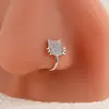 Piercing de Nariz Fofo do Gato KT Transfronteiriço Doce Versátil Sem Perfuração Piercing de Nariz Cobre Banhado a Ouro Diamante de Alta Qualidade Europeu e Americano Piercing de Nariz Feminino