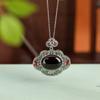 Yilu prata s925 prata esterlina hetian jade sangue âmbar cloisonne vintage oco ruyi lótus sorte pingente pingente de prata